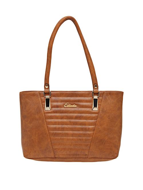 tan leatherette regular handbag - 18394383 -  Standard Image - 0