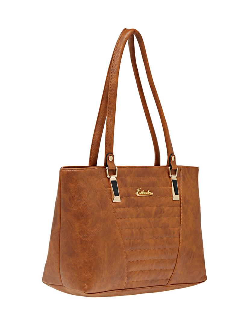 tan leatherette regular handbag - 18394383 - Standard Image - 3