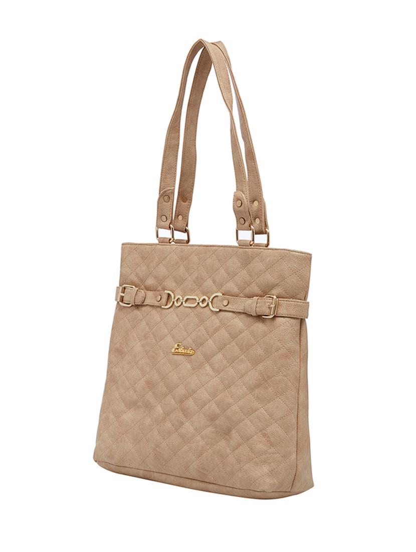 beige leatherette (pu) handbag - 18394385 - Standard Image - 3