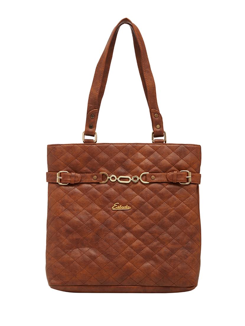 tan leatherette (pu) handbag - 18394386 -  Zoom Image - 0