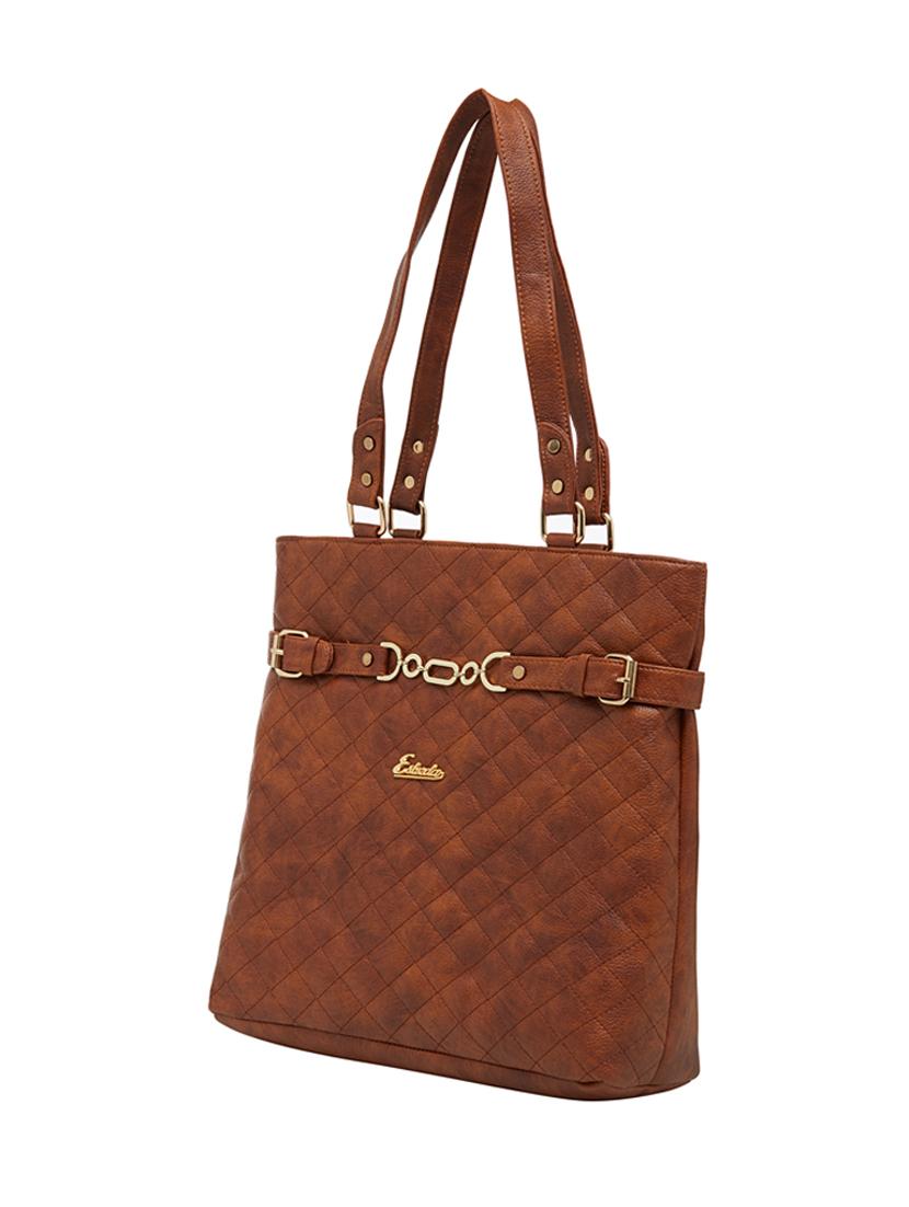 tan leatherette (pu) handbag - 18394386 - Standard Image - 3