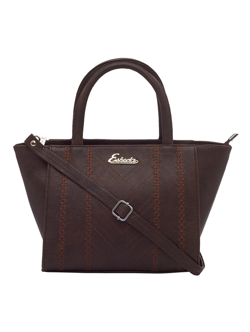 brown leatherette (pu) handbag - 18394389 -  Zoom Image - 0