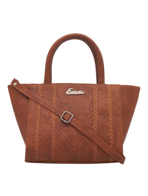 tan leatherette (pu) handbag - 18394392 -  Standard Image - 0