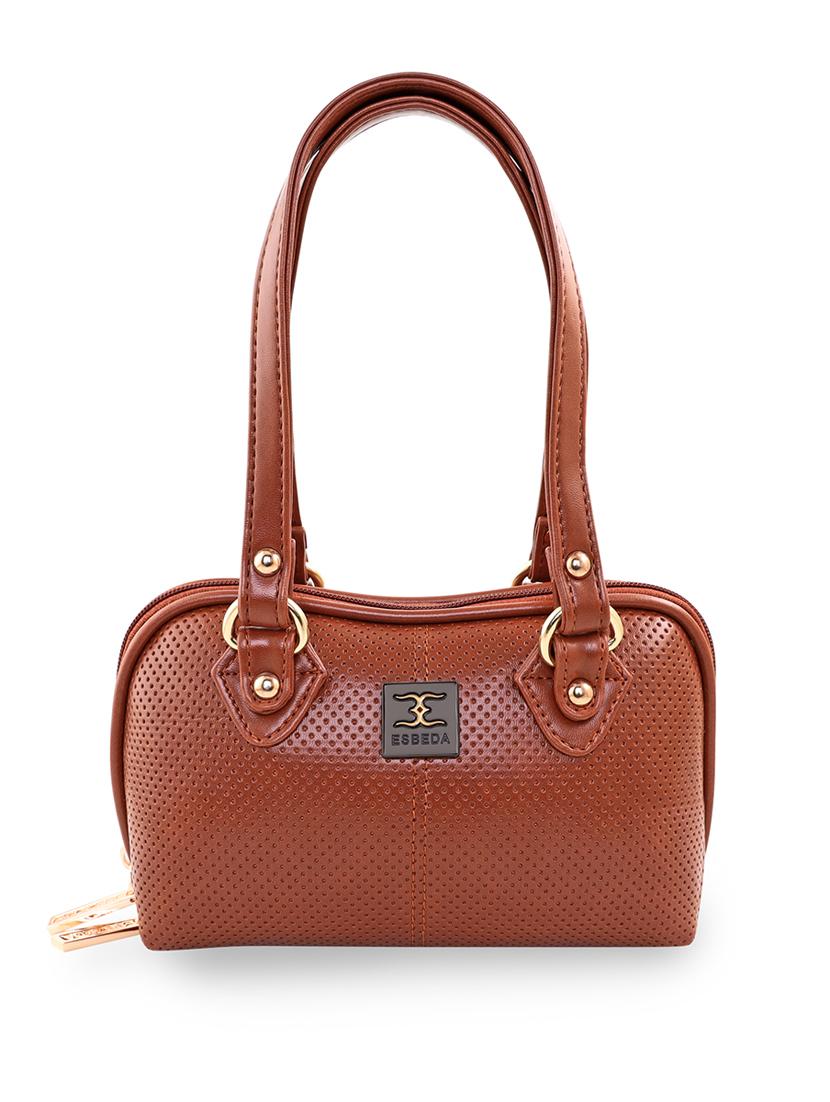 tan leatherette (pu) handbag - 18394398 - Zoom Image - 0