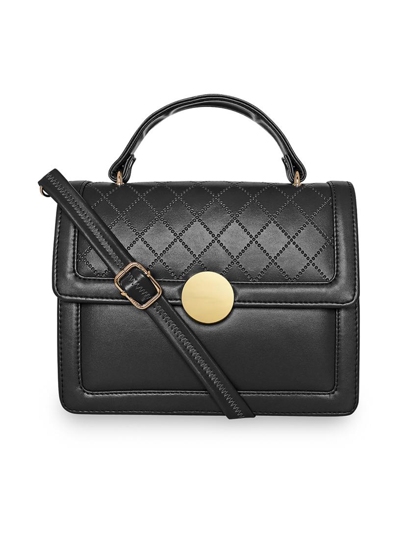 black leatherette (pu) handbag - 18394405 - Zoom Image - 0