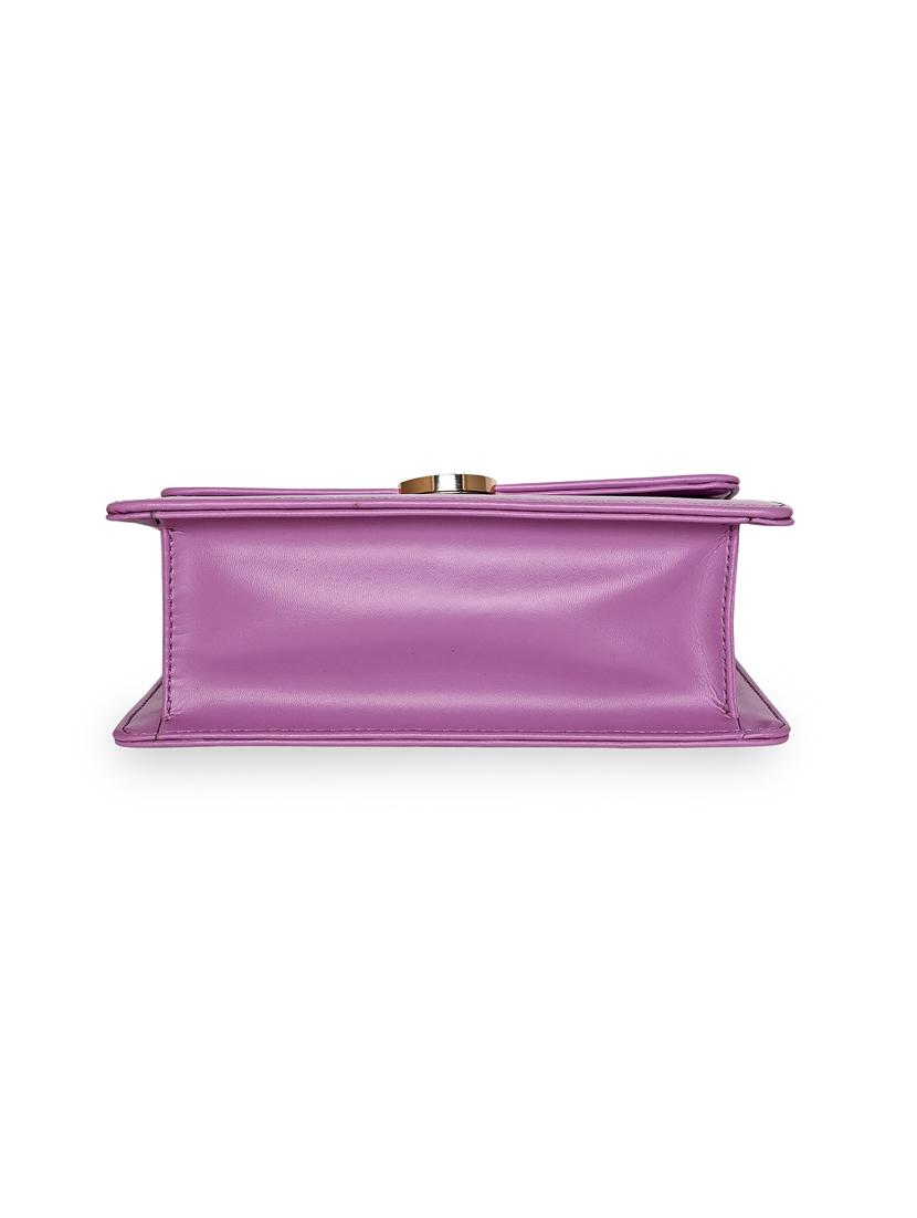 purple leatherette (pu) handbag - 18394412 - Standard Image - 5