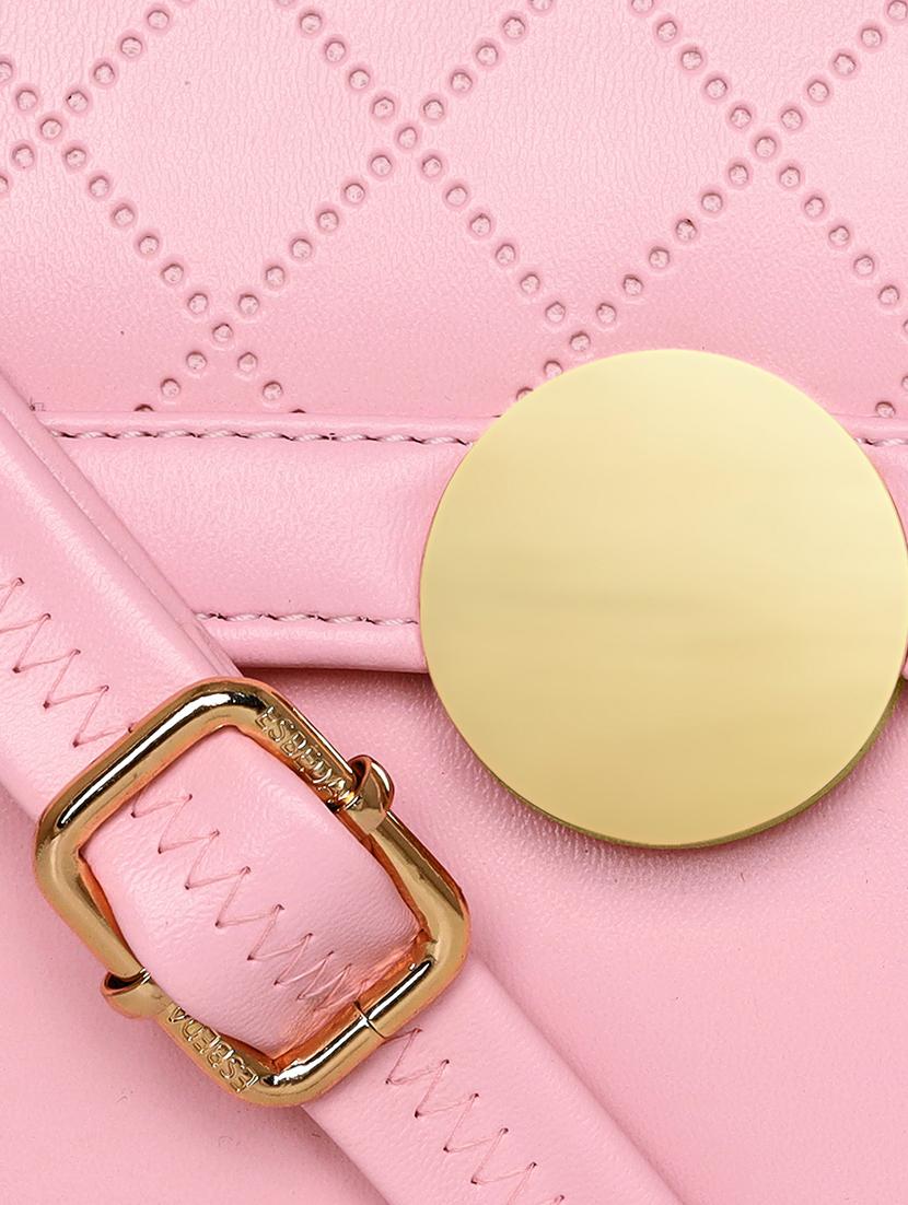 pink leatherette (pu) handbag - 18394413 - Standard Image - 3