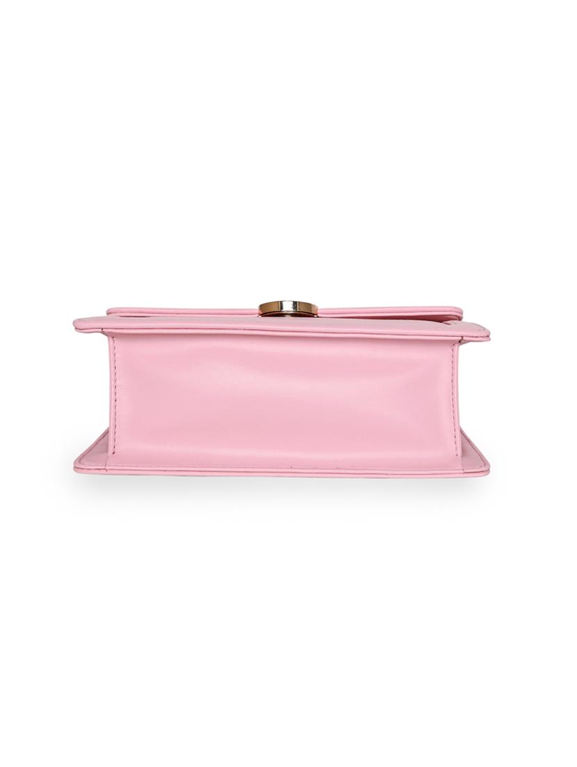 pink leatherette (pu) handbag - 18394413 - Standard Image - 5