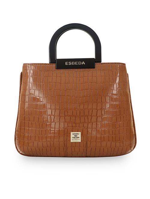 tan leatherette (pu) handbag - 18394428 -  Standard Image - 0