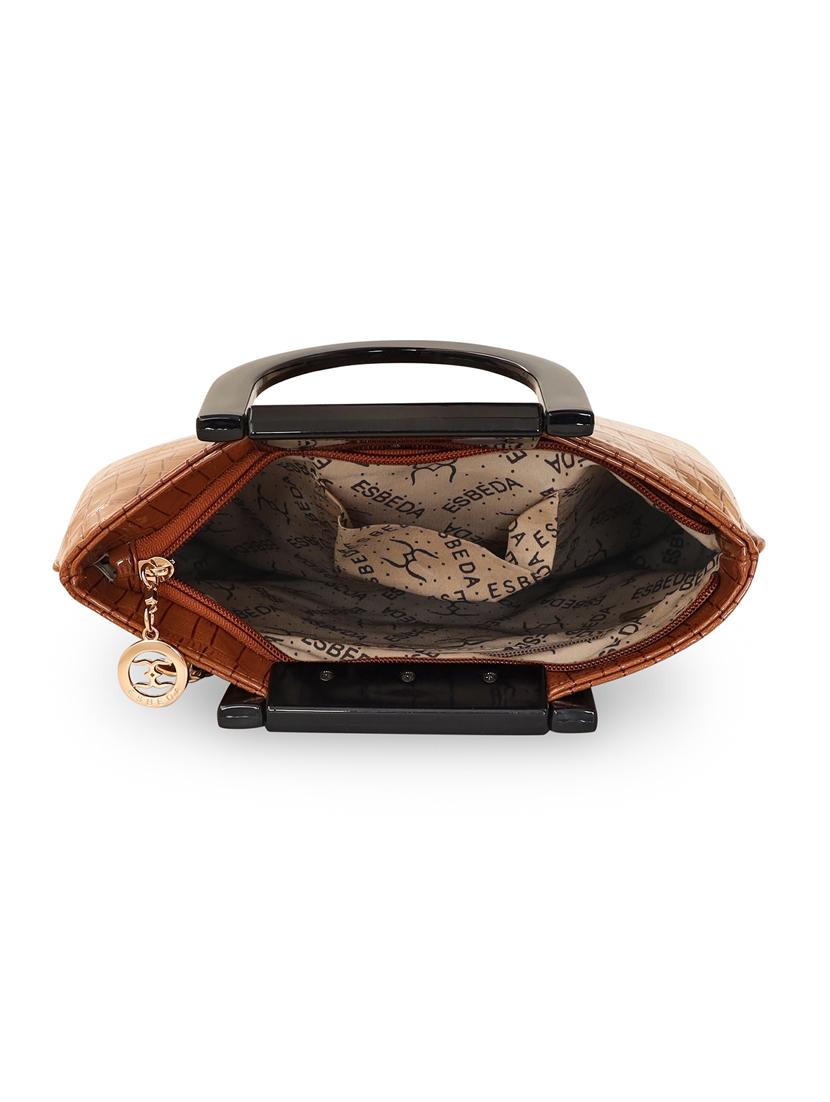 tan leatherette (pu) handbag - 18394428 - Standard Image - 3