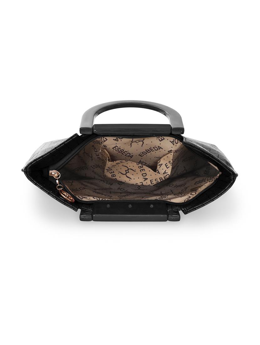 black leatherette (pu) handbag - 18394434 - Standard Image - 3