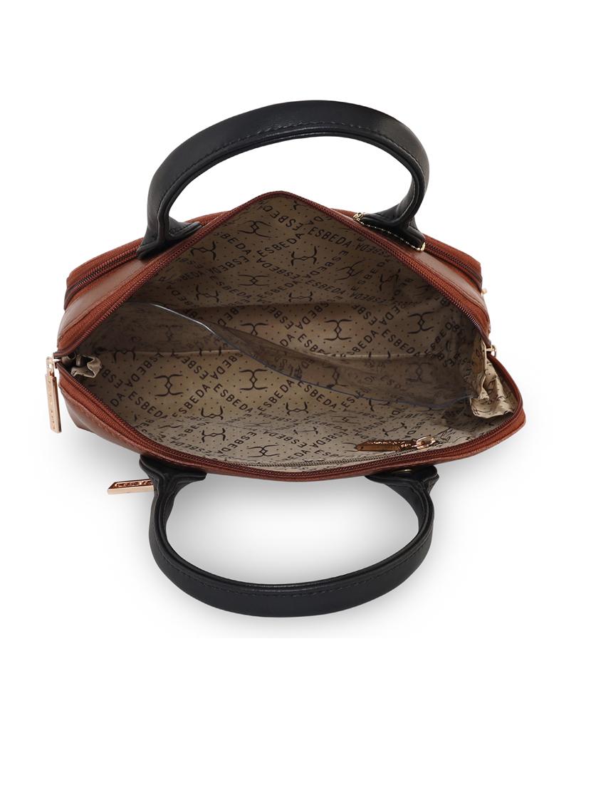tan leatherette (pu) handbag - 18394465 - Standard Image - 3