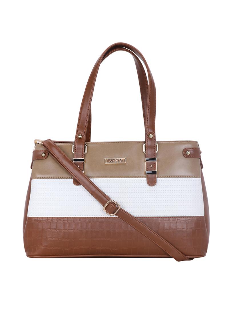 tan leatherette (pu) handbag - 18394491 -  Zoom Image - 0