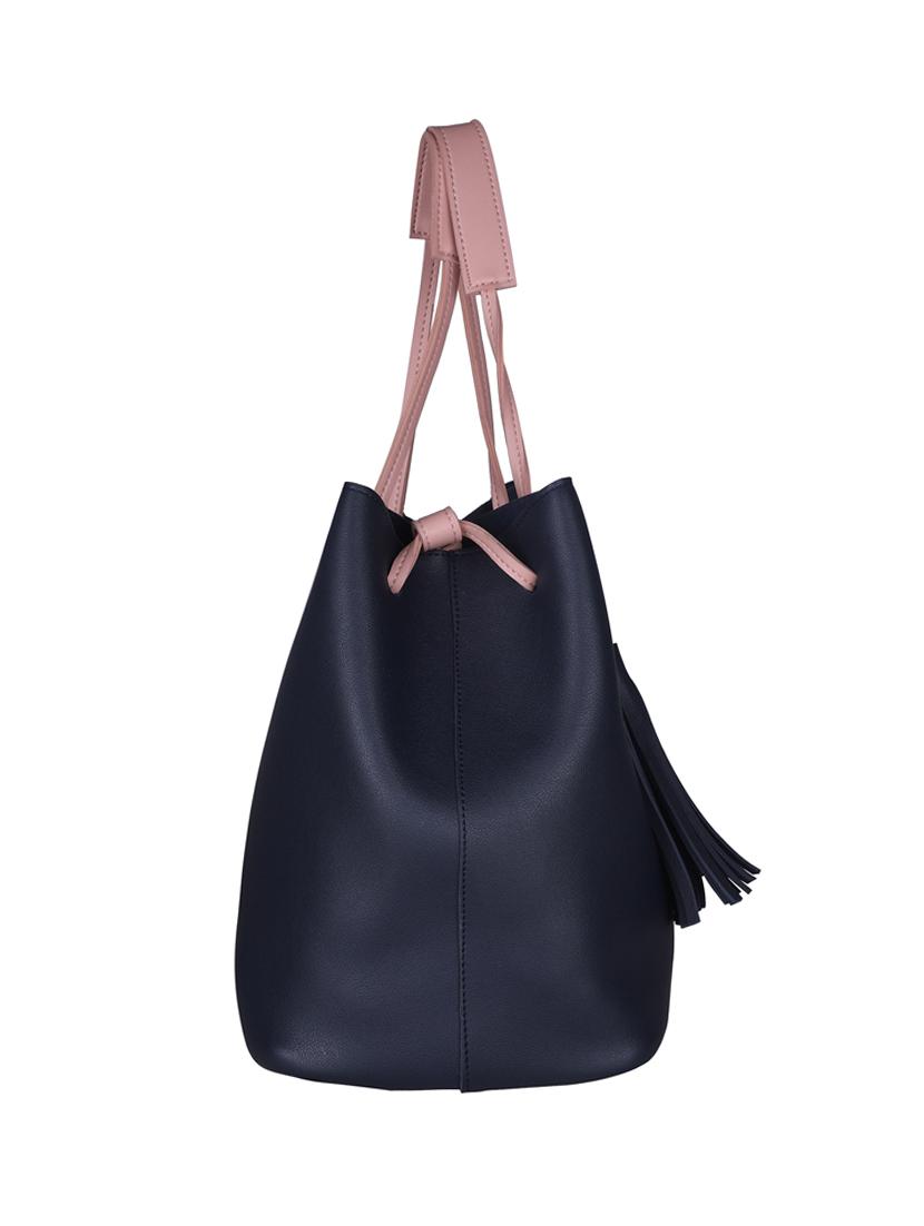 blue leatherette (pu) handbag - 18394499 - Standard Image - 5