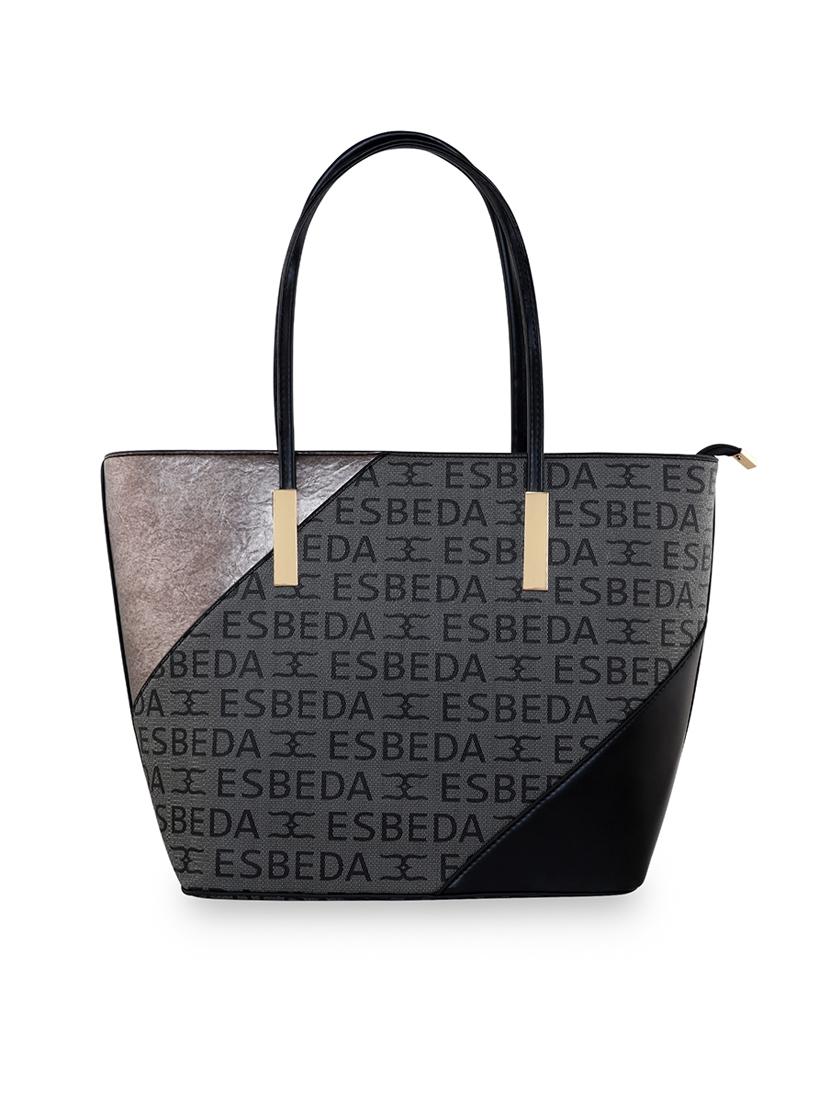 black leatherette (pu) combo handbag - 18394502 -  Zoom Image - 0