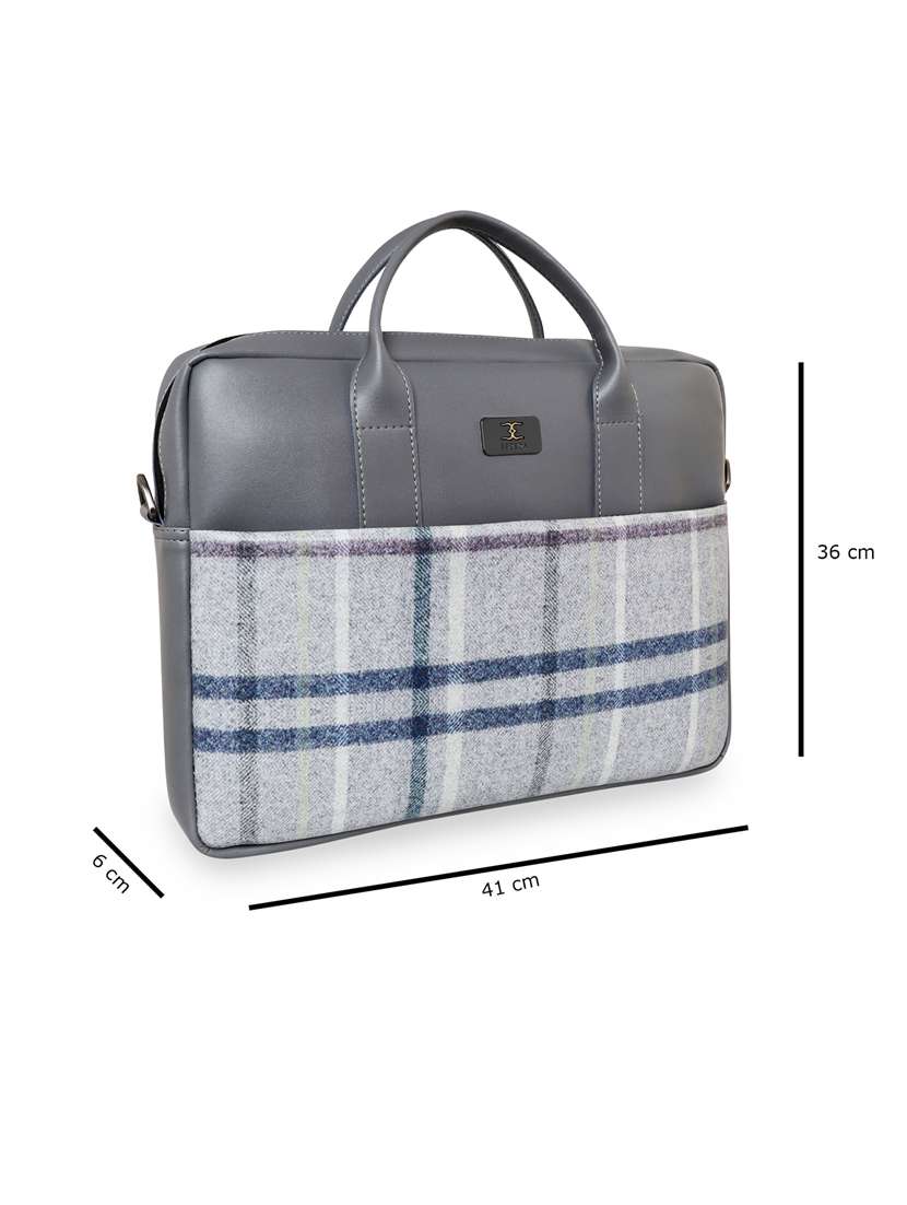 grey checkered aptopbag - 18394521 -  Standard Image - 5
