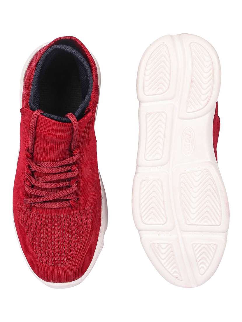 women red lace-up sports shoe - 18394600 - Standard Image - 3
