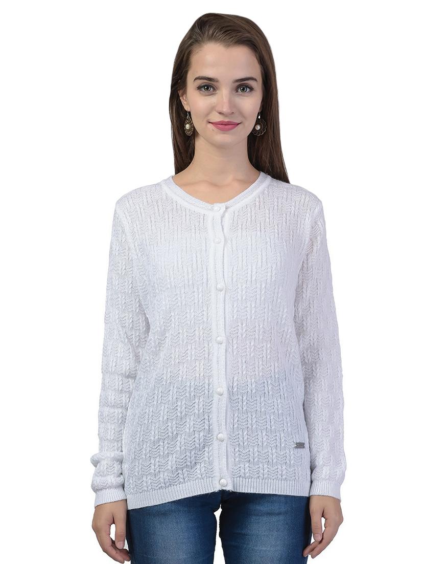 round neck solid cardigan - 18394711 - Zoom Image - 0