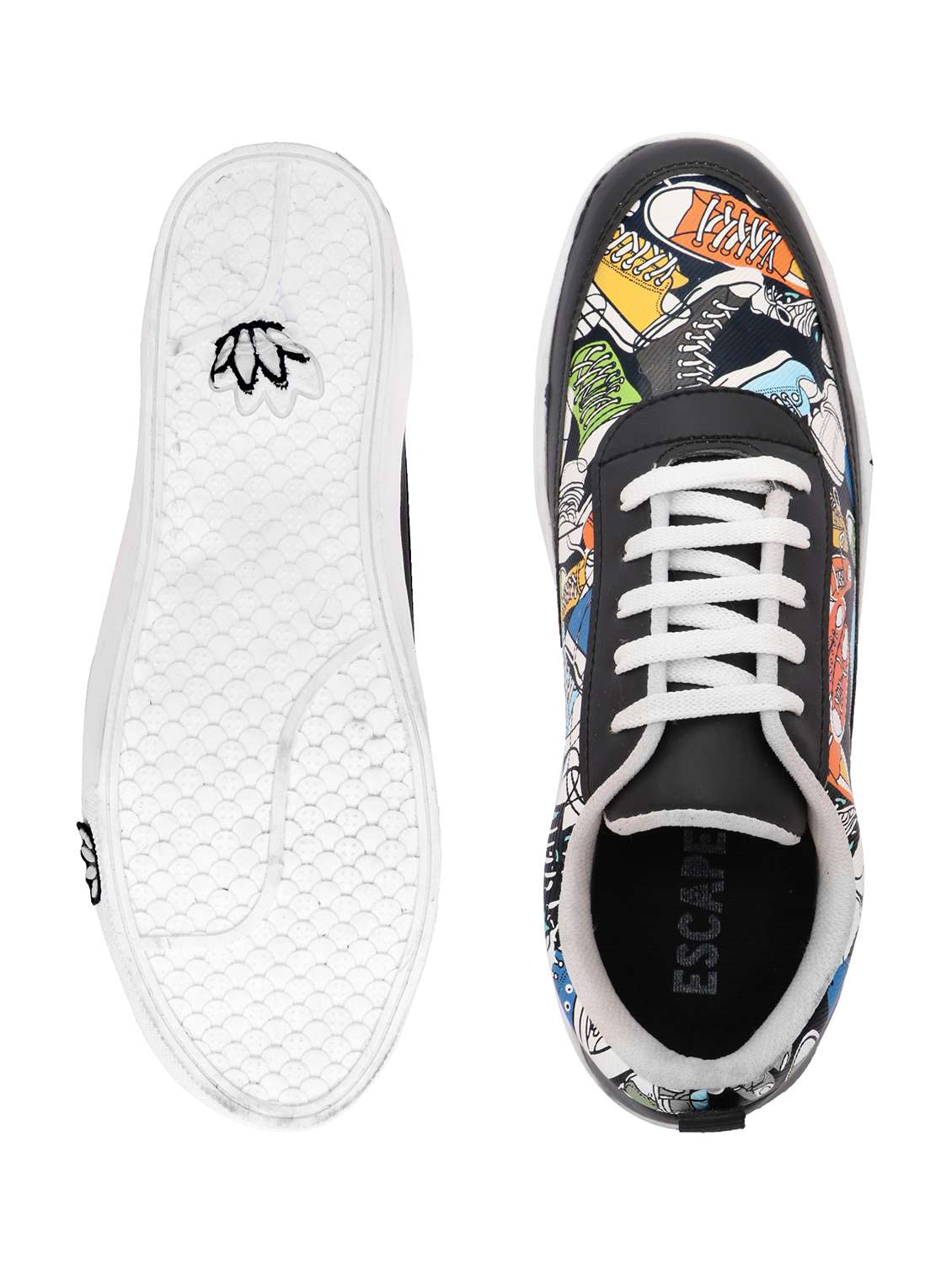 black mesh & synthetic lace up sneakers - 18394997 -  Standard Image - 3