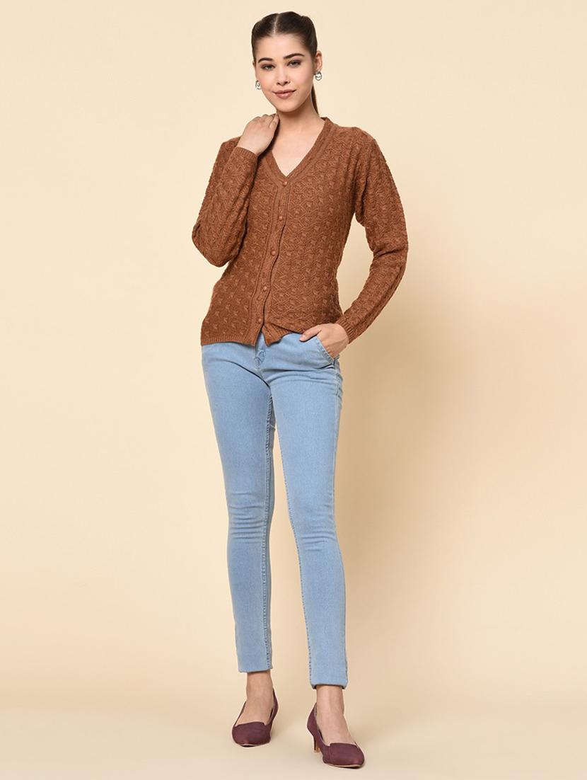 long sleeved solid cardigan - 18395005 - Standard Image - 3