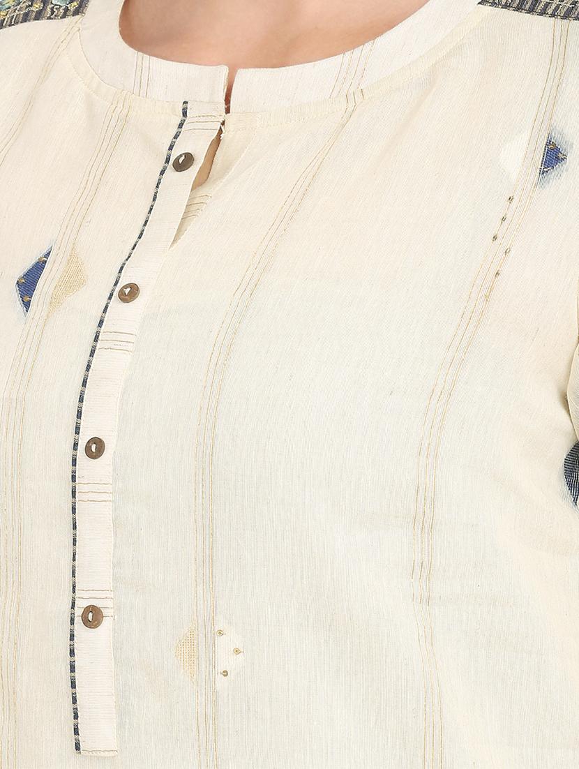 white viscose kurta pant set - 18395131 - Standard Image - 3