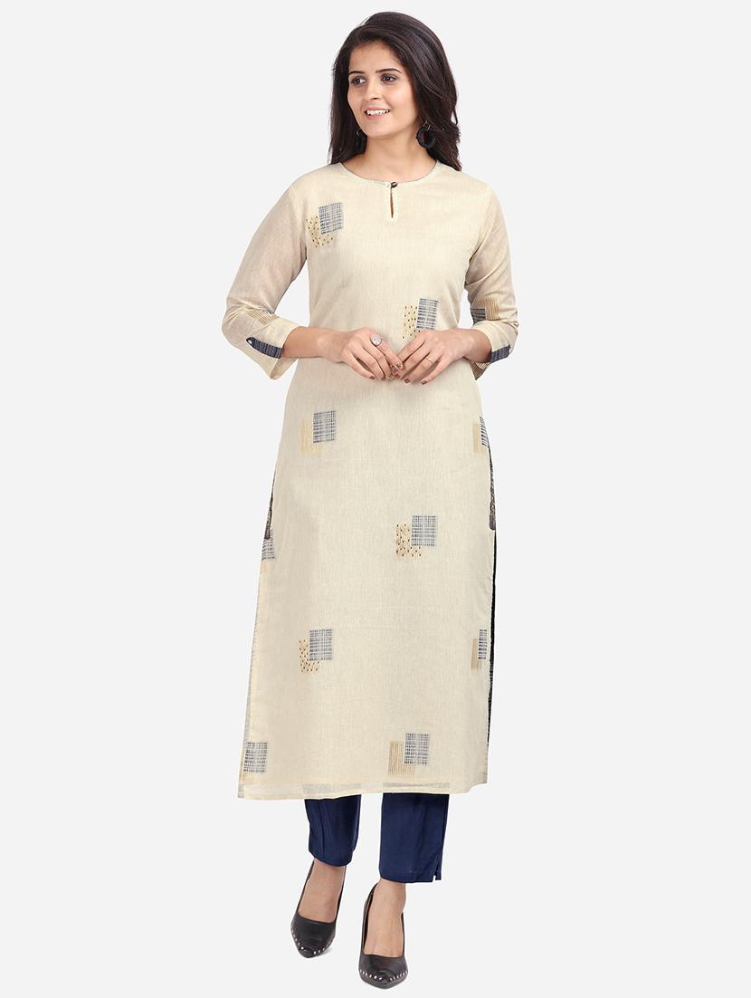 white viscose kurta pant set - 18395134 - Zoom Image - 0