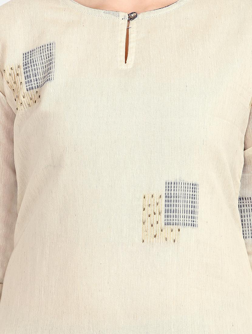 white viscose kurta pant set - 18395134 - Standard Image - 3