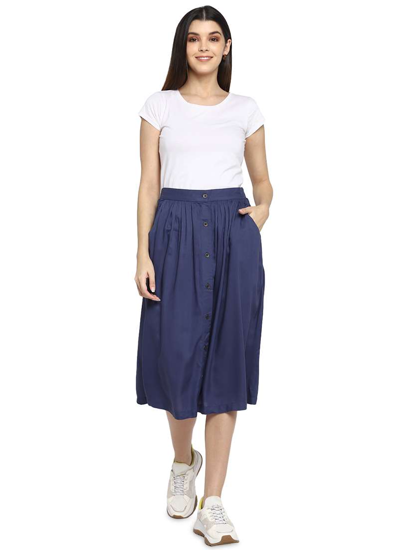 Mid Rise Denim A-line Skirt - 18395288 -  Standard Image - 3