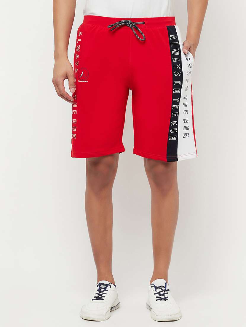 red color-blocked short