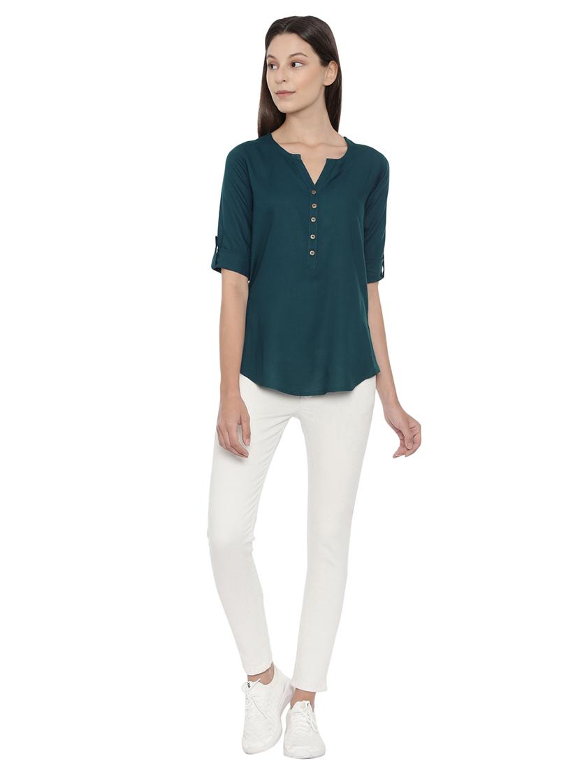 women's straight boat neck top - 18395503 - Standard Image - 3
