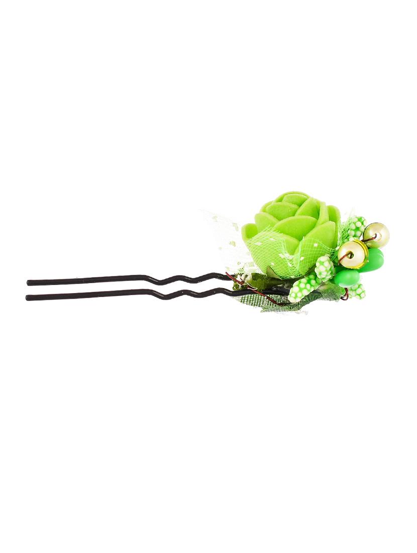 set of 10 green flower juda hair bun accessory set - 18395667 - Standard Image - 5