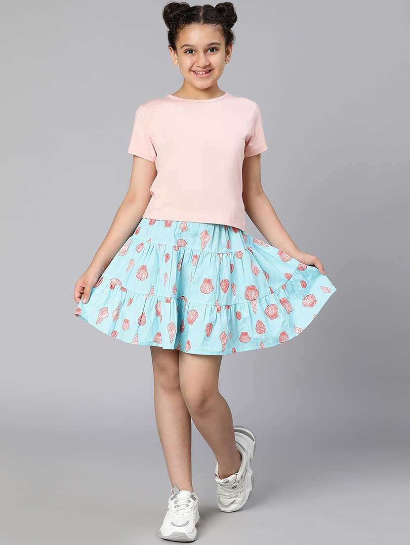 blue printed flared skirt - 18395704 -  Standard Image - 3