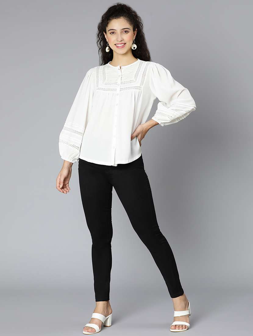 women's straight round neck top - 18395739 -  Standard Image - 3