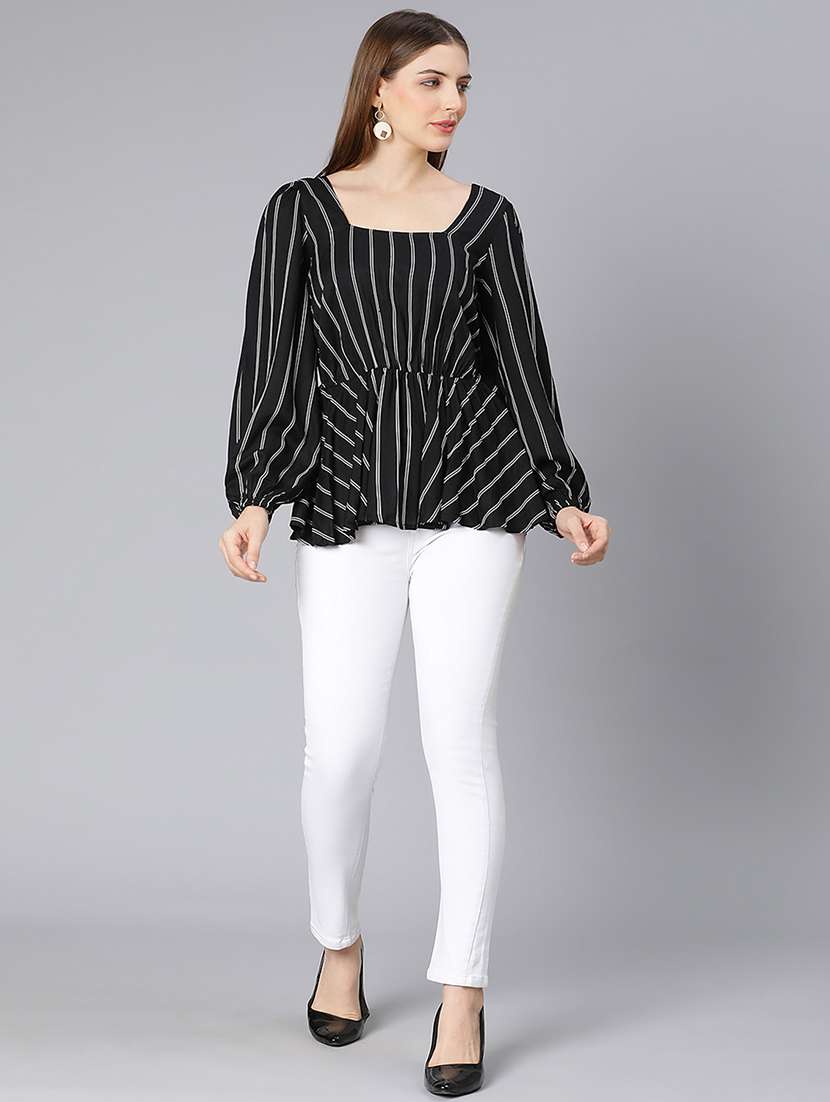 women's peplum square neck top - 18395800 -  Standard Image - 3