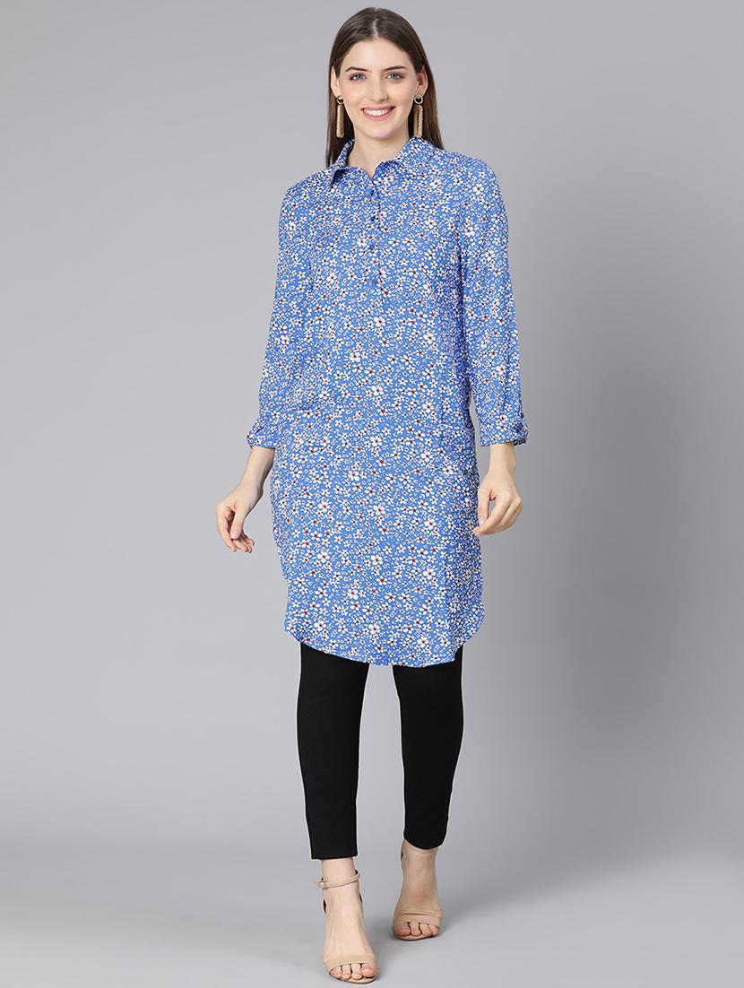 long sleeved floral tunic - 18395801 - Zoom Image - 0