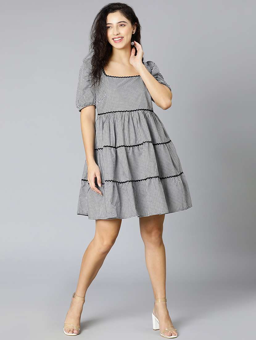 women's tiered dress printed dress - 18395834 -  Standard Image - 3
