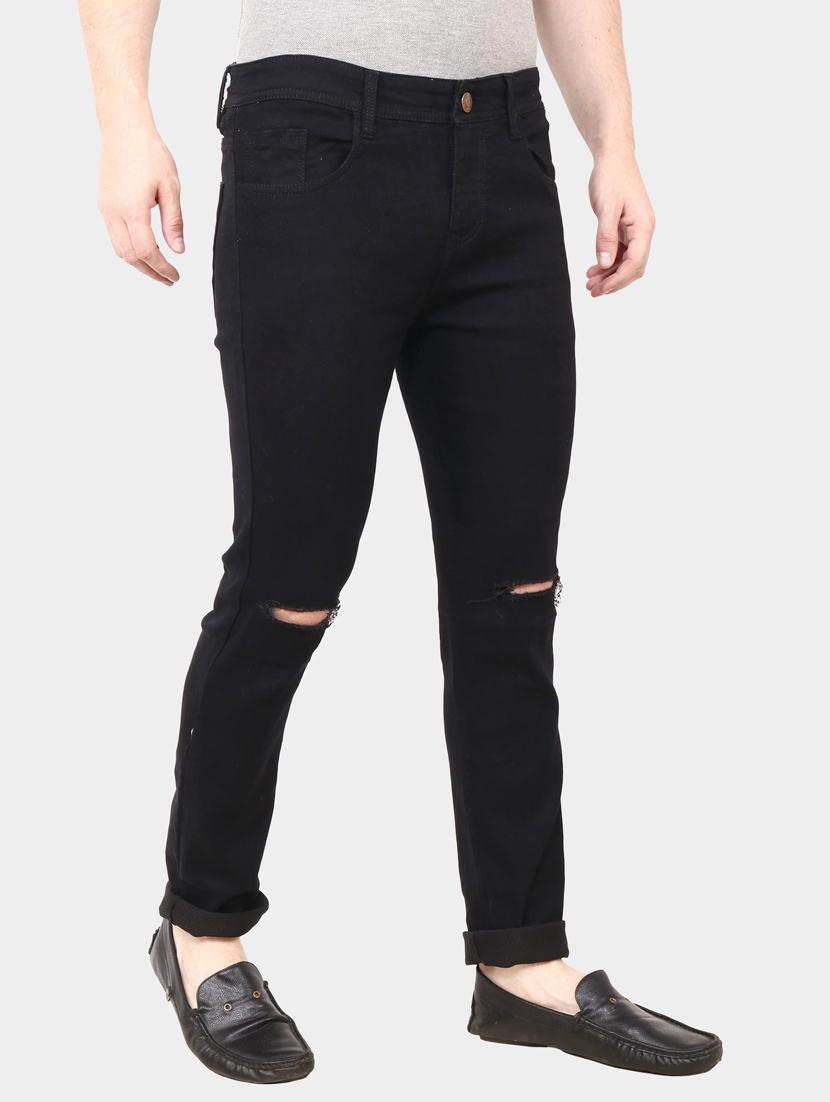 mens slim fit slash knee jeans - 18396039 - Standard Image - 3