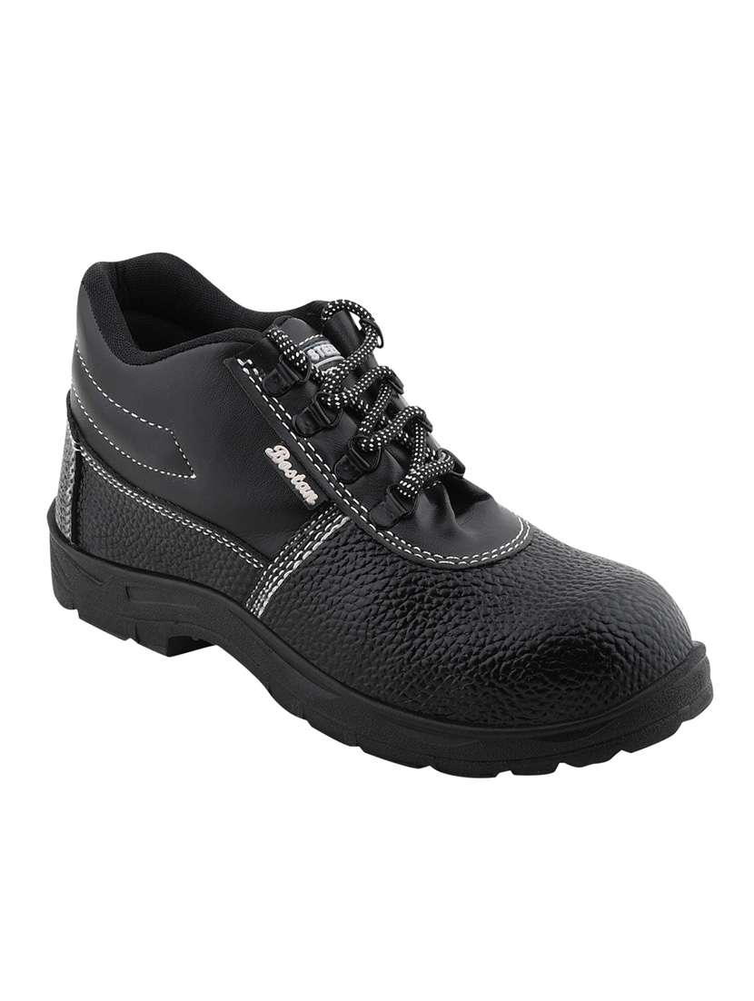 black synthetic lace up shoes