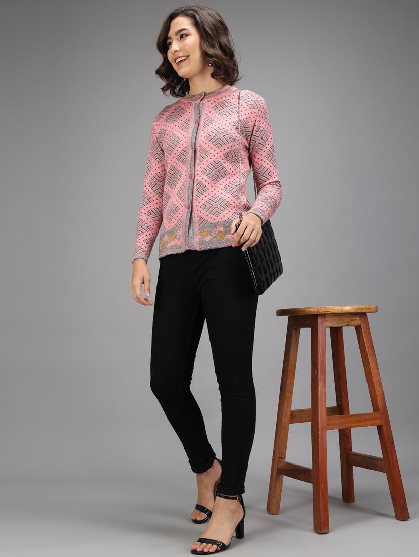 long sleeved printed cardigan - 18396122 - Standard Image - 3