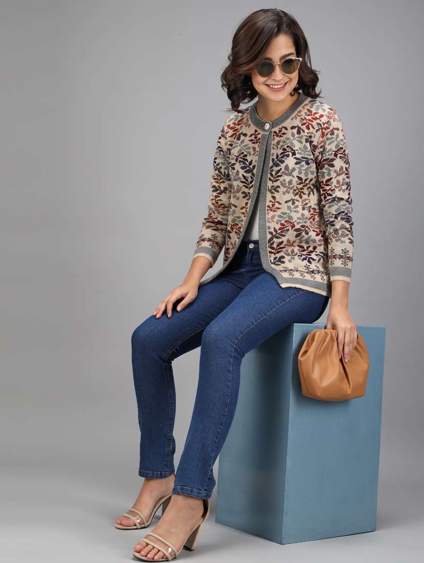 long sleeved printed cardigan - 18396128 - Standard Image - 3
