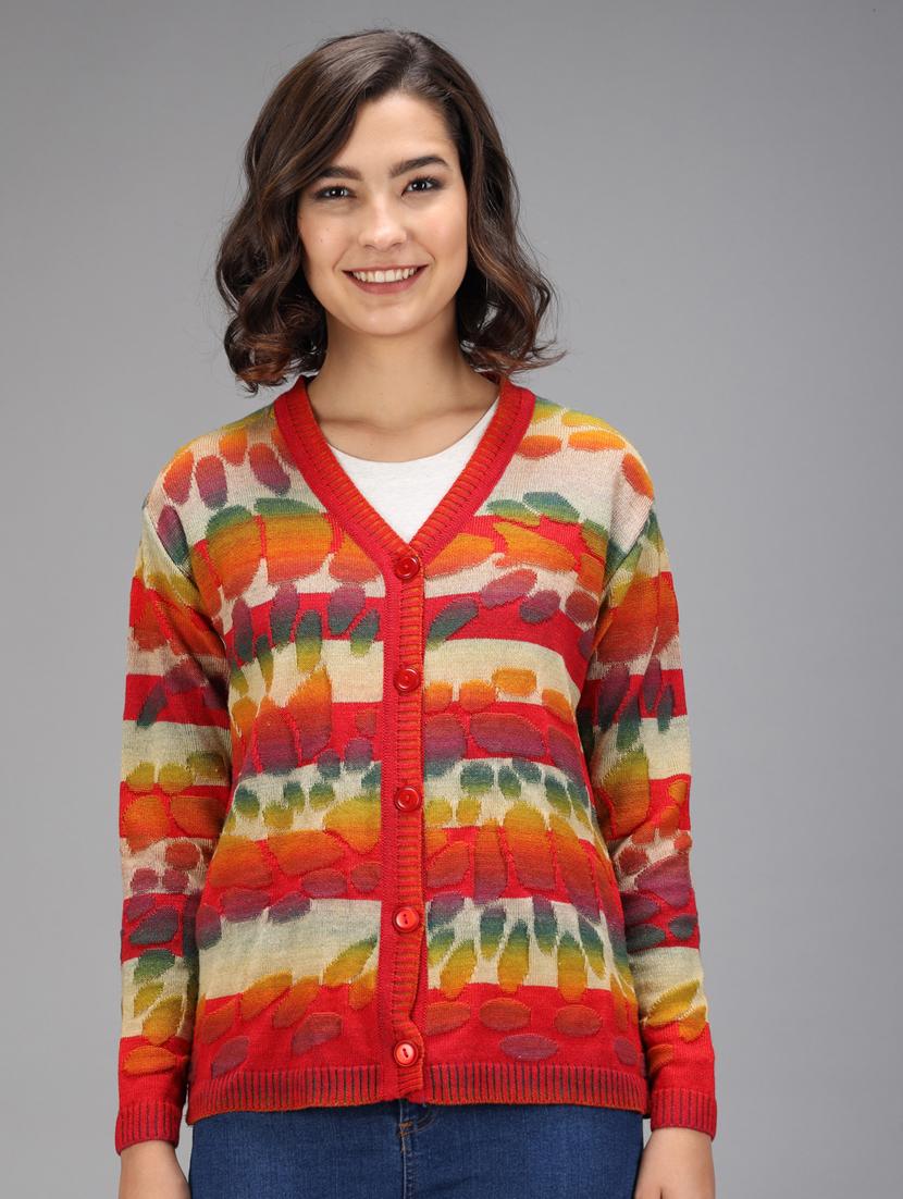 long sleeved printed cardigan - 18396134 - Zoom Image - 0
