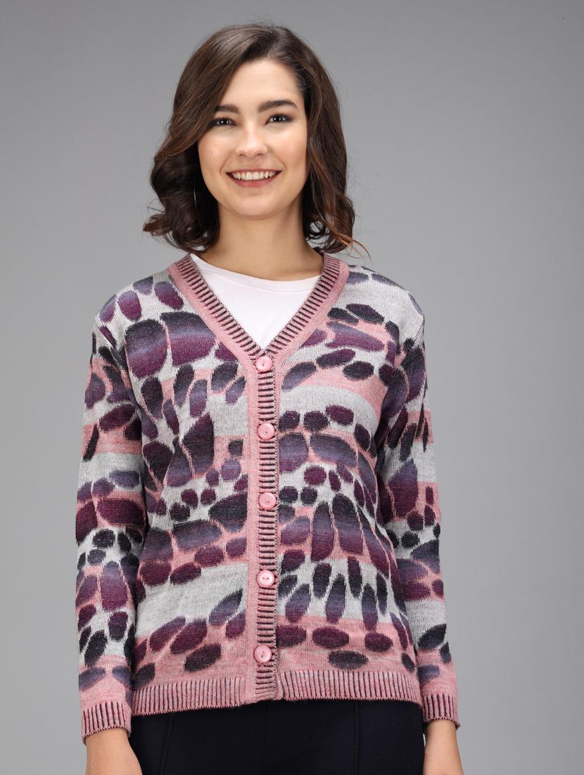 long sleeved printed cardigan - 18396135 - Zoom Image - 0