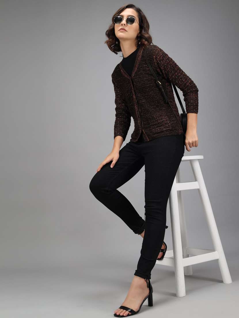 long sleeved solid cardigan - 18396137 - Standard Image - 3