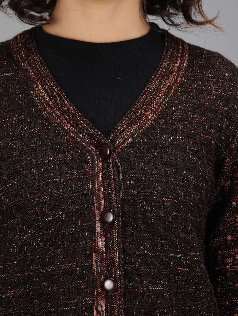 long sleeved solid cardigan - 18396137 - Standard Image - 5