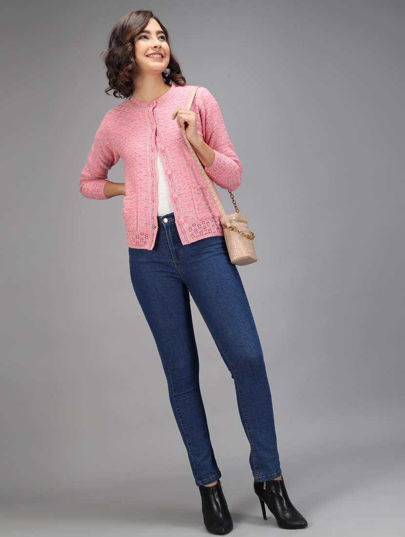 long sleeved solid cardigan - 18396138 - Standard Image - 3