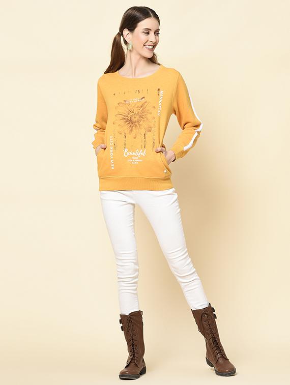 round neck printed sweatshirt - 18396197 - Standard Image - 3