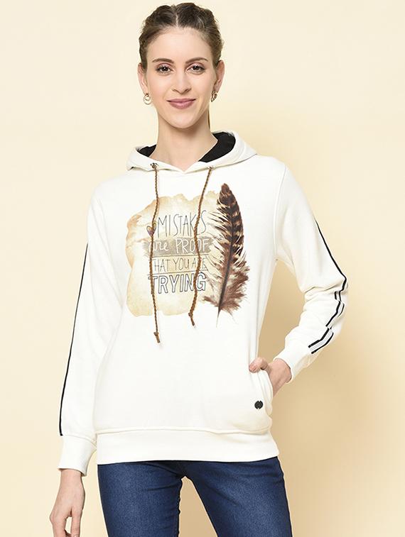 hooded neck printed sweatshirt - 18396199 -  Zoom Image - 0