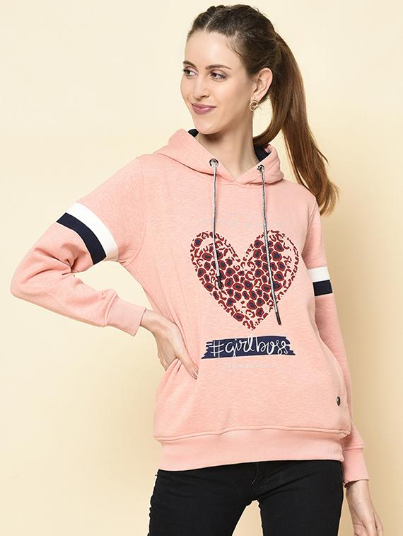 hooded neck printed sweatshirt - 18396202 - Zoom Image - 0
