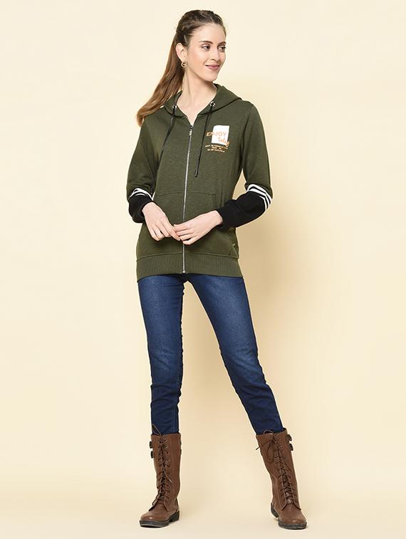 hooded neck printed sweatshirt - 18396210 - Standard Image - 3