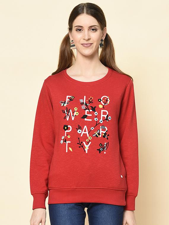 round neck printed sweatshirt - 18396211 - Zoom Image - 0